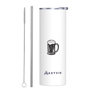 Food Silhouette Theme 20 OZ Stainless Steel Tumbler - Beer