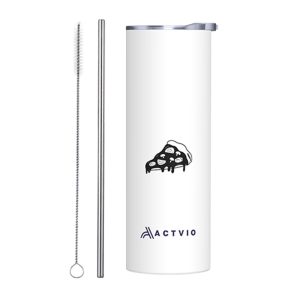 Food Silhouette Theme 20 OZ Stainless Steel Tumbler - Pizza