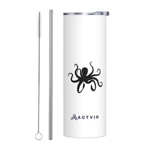 Animal silhouette Theme 20 OZ Stainless Steel Tumbler - Octopus
